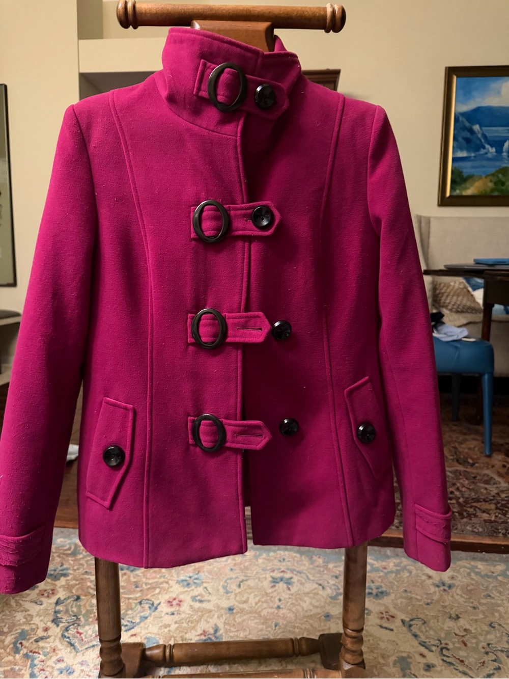Bright Fuchsia Toggle Coat